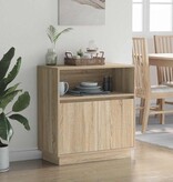 VidaXL Dressoir met LED Sonoma eiken 71 x 34,5 x 75 cm Bewerkt hout