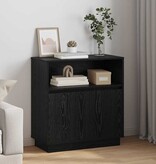 VidaXL Dressoir met LED Zwart eiken 71 x 34,5 x 75 cm Bewerkt hout