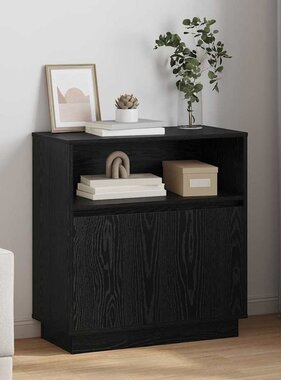 VidaXL Dressoir met LED Zwart eiken 71 x 34,5 x 75 cm Bewerkt hout