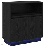 VidaXL Dressoir met LED Zwart eiken 71 x 34,5 x 75 cm Bewerkt hout