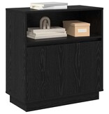 VidaXL Dressoir met LED Zwart eiken 71 x 34,5 x 75 cm Bewerkt hout