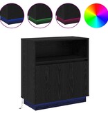 VidaXL Dressoir met LED Zwart eiken 71 x 34,5 x 75 cm Bewerkt hout