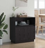 VidaXL Dressoir met LED Zwart eiken 71 x 34,5 x 75 cm Bewerkt hout