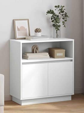 VidaXL Dressoir met LED Wit 71 x 34,5 x 75 cm Bewerkt hout