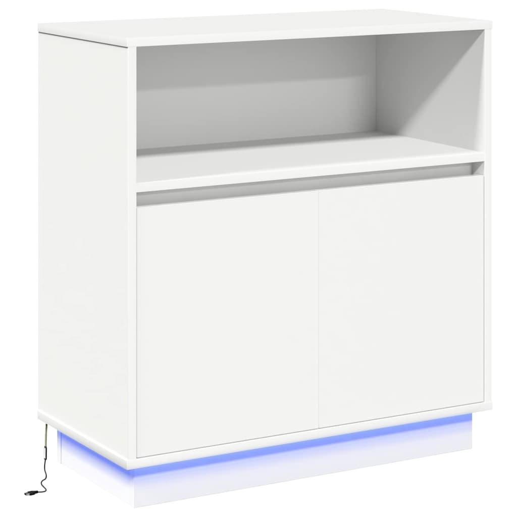 VidaXL Dressoir met LED Wit 71 x 34,5 x 75 cm Bewerkt hout