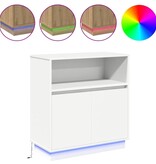 VidaXL Dressoir met LED Wit 71 x 34,5 x 75 cm Bewerkt hout
