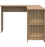 VidaXL Hoekbureau met opslageenheid met plank artisanaal eikenkleurig