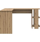 VidaXL Hoekbureau met opslageenheid met plank artisanaal eikenkleurig