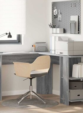 VidaXL Hoekbureau met opslageenheid Grijs Sonoma 140 x 113.5 x 75 cm