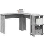 VidaXL Hoekbureau met opslageenheid Grijs Sonoma 140 x 113.5 x 75 cm