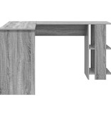 VidaXL Hoekbureau met opslageenheid Grijs Sonoma 140 x 113.5 x 75 cm