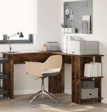 VidaXL Hoekbureau met opslageenheid Gerookt eiken 140 x 113.5 x 75 cm