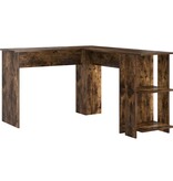 VidaXL Hoekbureau met opslageenheid Gerookt eiken 140 x 113.5 x 75 cm