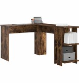 VidaXL Hoekbureau met opslageenheid Gerookt eiken 140 x 113.5 x 75 cm
