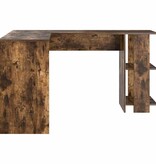 VidaXL Hoekbureau met opslageenheid Gerookt eiken 140 x 113.5 x 75 cm