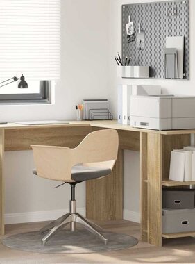 VidaXL Hoekbureau met opslageenheid Sonoma eiken 140 x 113.5 x 75 cm