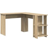 VidaXL Hoekbureau met opslageenheid Sonoma eiken 140 x 113.5 x 75 cm