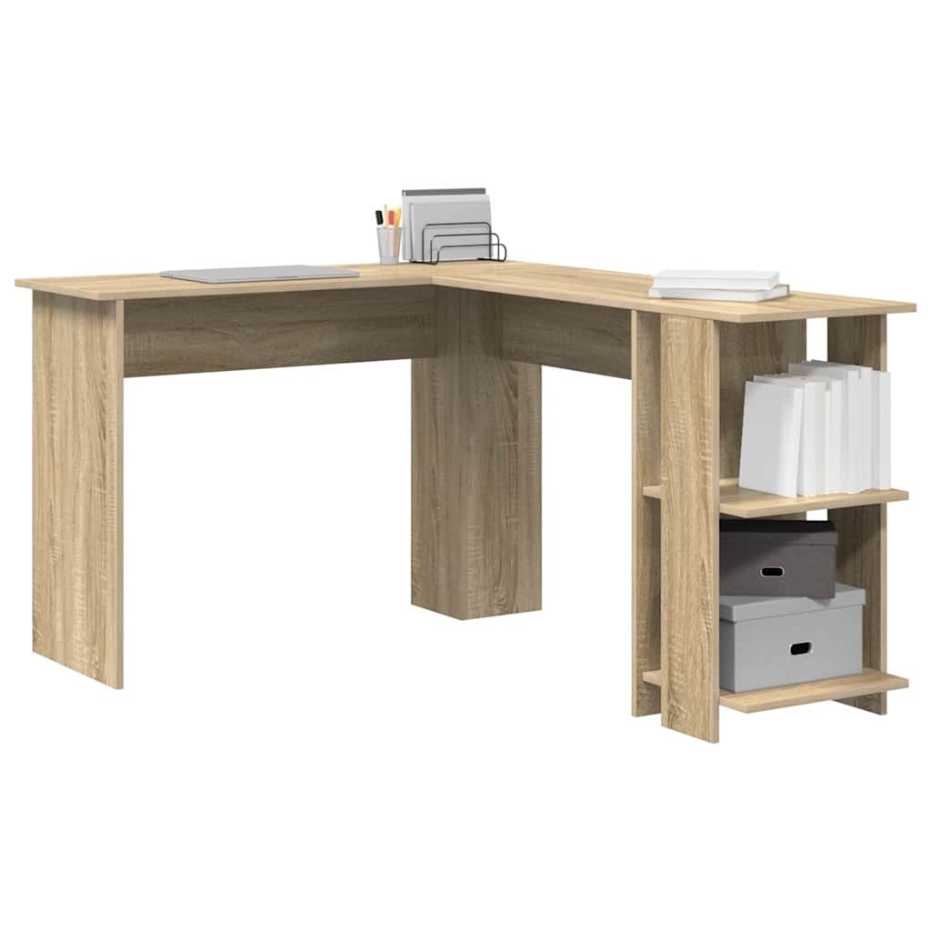 VidaXL Hoekbureau met opslageenheid Sonoma eiken 140 x 113.5 x 75 cm