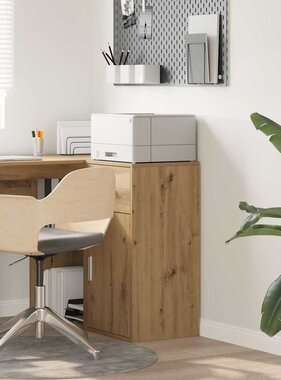 VidaXL Dressoir artisanaal eikenkleurig 38 x 34,5 x 75 cm Bewerkt hout