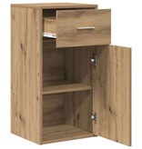 VidaXL Dressoir artisanaal eikenkleurig 38 x 34,5 x 75 cm Bewerkt hout