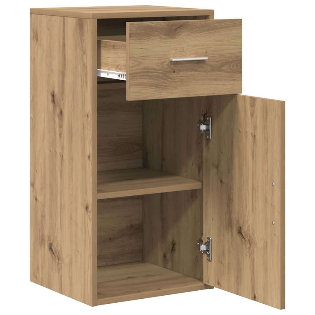 VidaXL Dressoir artisanaal eikenkleurig 38 x 34,5 x 75 cm Bewerkt hout