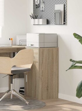 VidaXL Dressoir met lade Sonoma eiken 38 x 34,5 x 75 cm Bewerkt hout