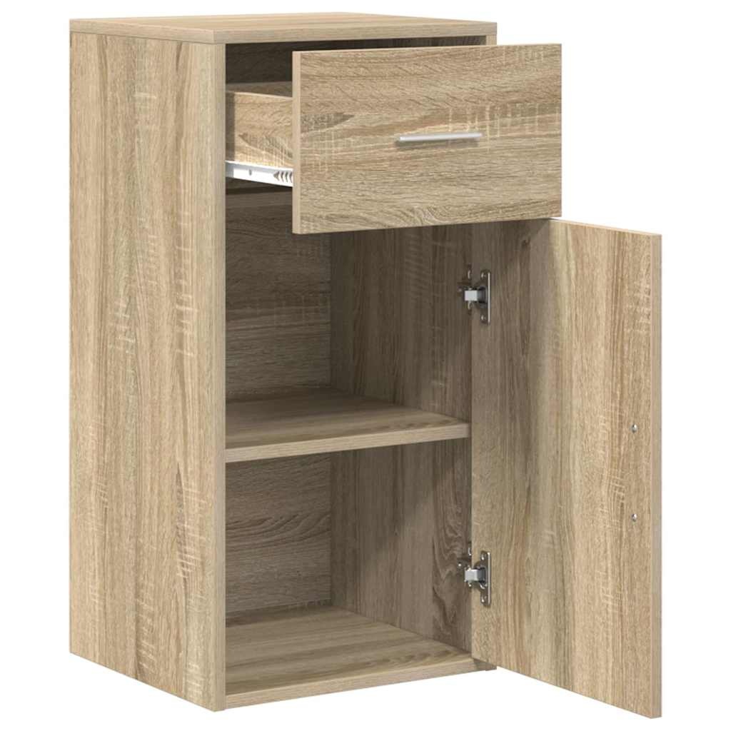 VidaXL Dressoir met lade Sonoma eiken 38 x 34,5 x 75 cm Bewerkt hout