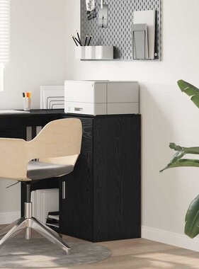 VidaXL Dressoir met lade Zwart eiken 38 x 34,5 x 75 cm Bewerkt hout