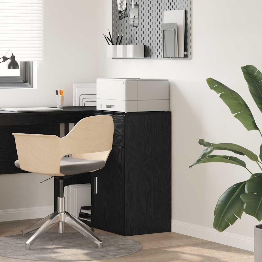 VidaXL Dressoir met lade Zwart eiken 38 x 34,5 x 75 cm Bewerkt hout