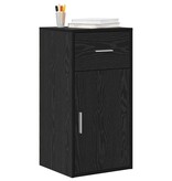 VidaXL Dressoir met lade Zwart eiken 38 x 34,5 x 75 cm Bewerkt hout