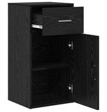 VidaXL Dressoir met lade Zwart eiken 38 x 34,5 x 75 cm Bewerkt hout