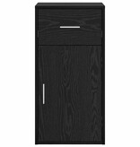 VidaXL Dressoir met lade Zwart eiken 38 x 34,5 x 75 cm Bewerkt hout