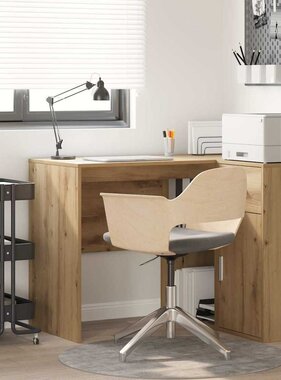 VidaXL Bureau artisanaal eikenkleurig 102 x 50 x 75 cm Bewerkt hout