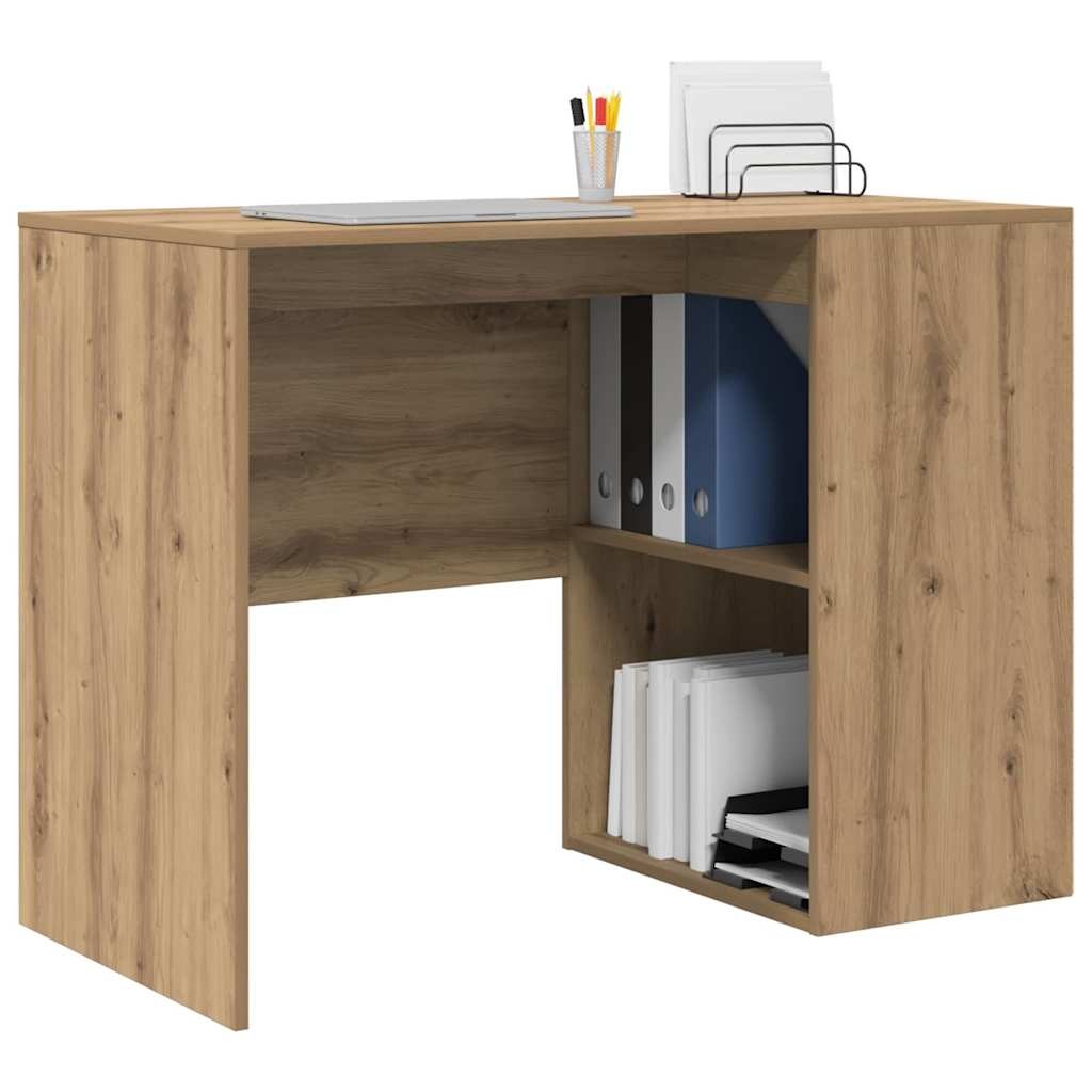 VidaXL Bureau artisanaal eikenkleurig 102 x 50 x 75 cm Bewerkt hout