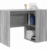 VidaXL Bureau met plank Grijs Sonoma 102 x 50 x 75 cm Bewerkt hout