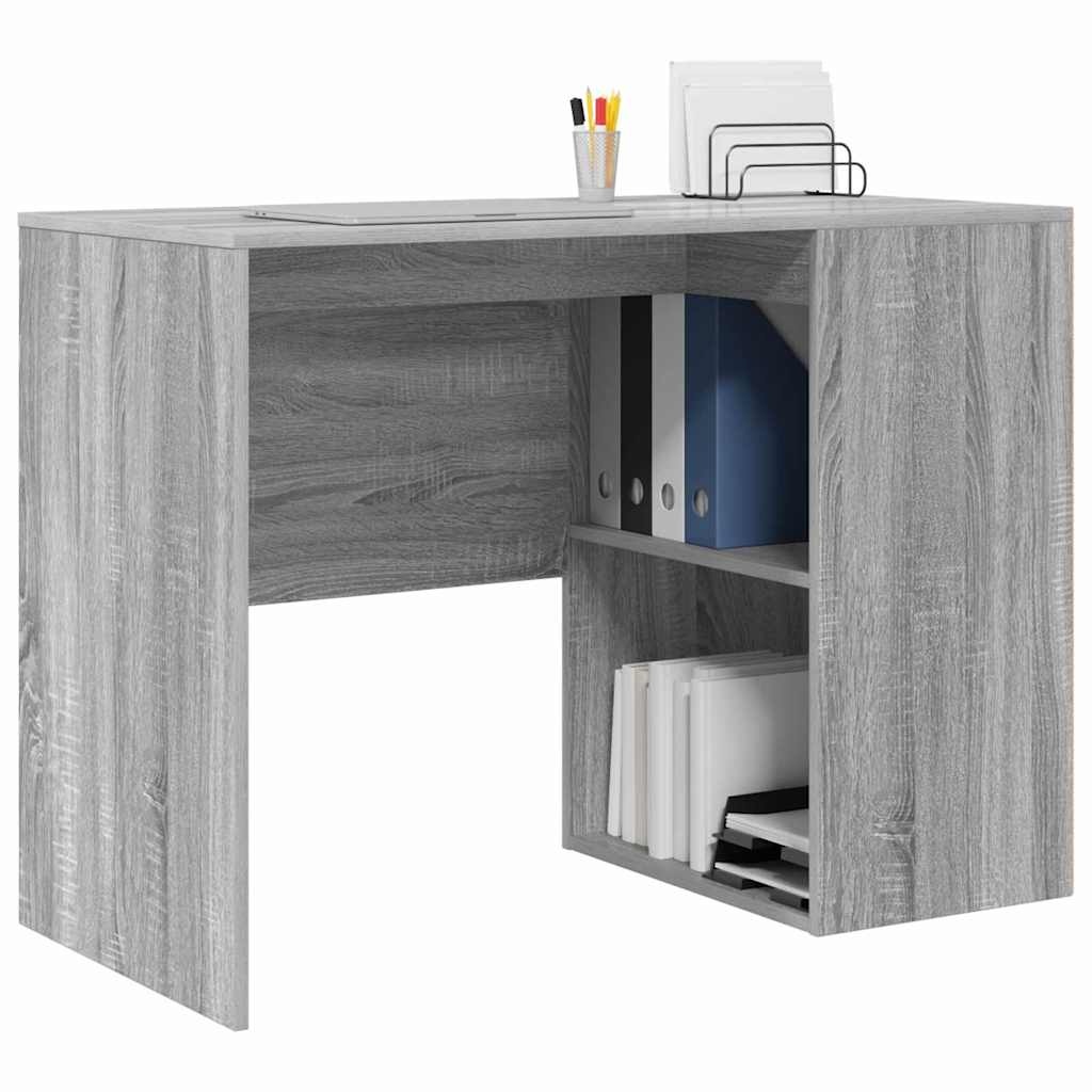 VidaXL Bureau met plank Grijs Sonoma 102 x 50 x 75 cm Bewerkt hout