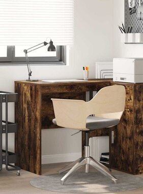 VidaXL Bureau met plank Gerookt eiken 102 x 50 x 75 cm Bewerkt hout