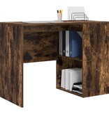 VidaXL Bureau met plank Gerookt eiken 102 x 50 x 75 cm Bewerkt hout