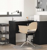 VidaXL Bureau met plank Zwart eiken 102 x 50 x 75 cm Bewerkt hout