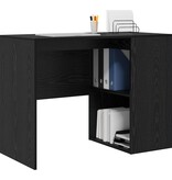 VidaXL Bureau met plank Zwart eiken 102 x 50 x 75 cm Bewerkt hout