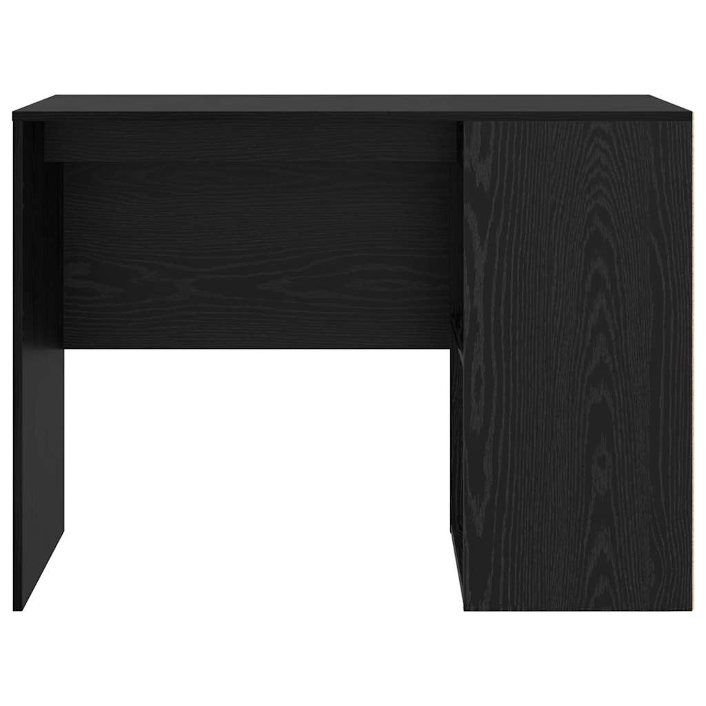 VidaXL Bureau met plank Zwart eiken 102 x 50 x 75 cm Bewerkt hout