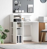 VidaXL Bureau met opbergruimte Wit 90 x 48 x 101,5 cm Bewerkt hout