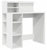 VidaXL Bureau met opbergruimte Wit 90 x 48 x 101,5 cm Bewerkt hout