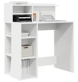 VidaXL Bureau met opbergruimte Wit 90 x 48 x 101,5 cm Bewerkt hout