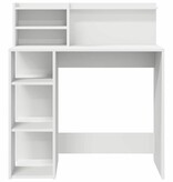 VidaXL Bureau met opbergruimte Wit 90 x 48 x 101,5 cm Bewerkt hout
