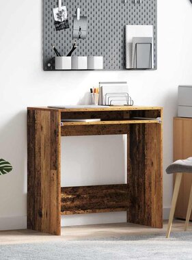 VidaXL Bureau met plank Oud hout 77,5 x 43 x 79 cm Bewerkt hout