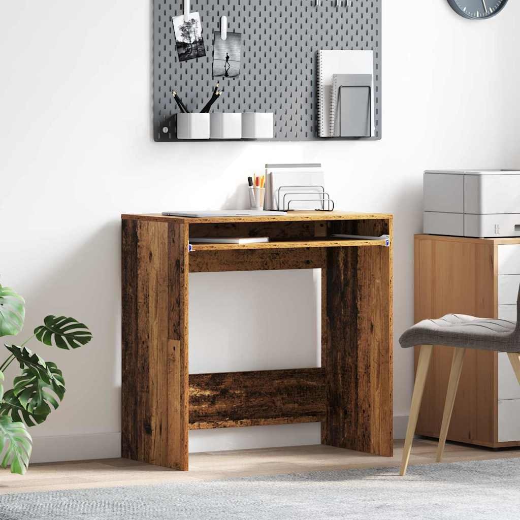 VidaXL Bureau met plank Oud hout 77,5 x 43 x 79 cm Bewerkt hout