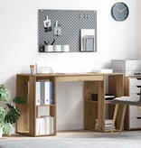 VidaXL Bureau met Opslag artisanaal eikenkleurig 130 x 50,5 x 75 cm