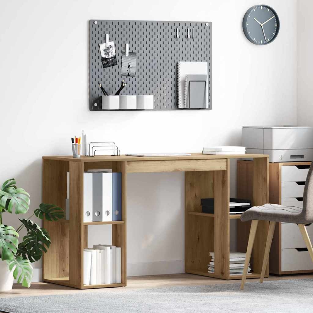 VidaXL Bureau met Opslag artisanaal eikenkleurig 130 x 50,5 x 75 cm