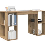 VidaXL Bureau met Opslag artisanaal eikenkleurig 130 x 50,5 x 75 cm